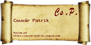 Csuvár Patrik névjegykártya